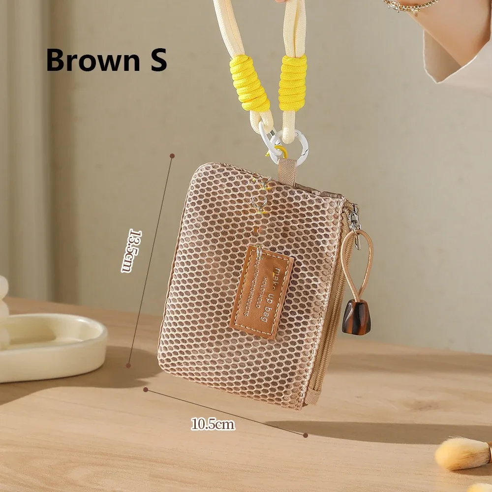 petit sac de rangement de maquillage transparent en maille, oreiller, rouges à lèvres, sac de toilette cosmétique, pochette de grande capacité, mini sac de rangement pour femmes, pochette