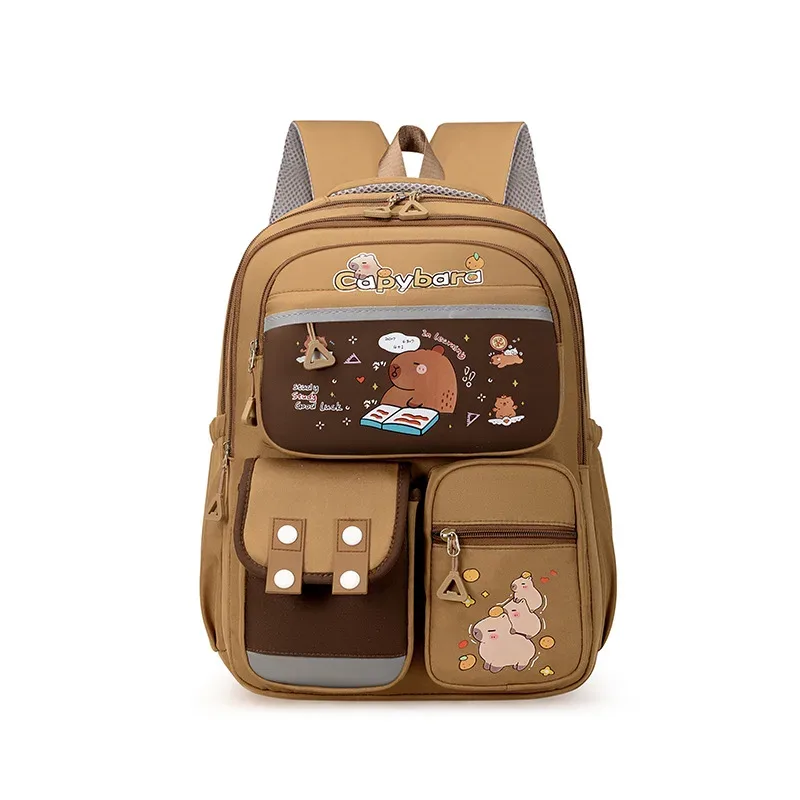 sac à dos scolaire capybara pour adolescentes, ensemble de sacs d'école décontractés pour enfants, sac à livres 3 pièces, sac à dos de voyage kawaii pour enfants
