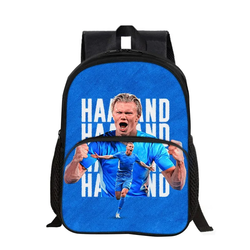 sac à dos haaland avec poche avant pour étudiants et enfants, sac d'école pour star du football, sac de sport, sac de voyage de grande capacité
