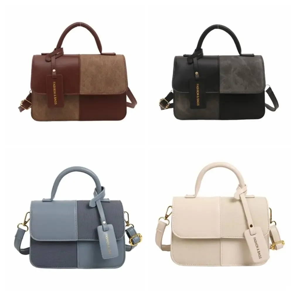 sac à bandoulière femme tendance color block, mini sac de voyage portable style coréen, sac carré petit format en pu grande capacité pour étudiante