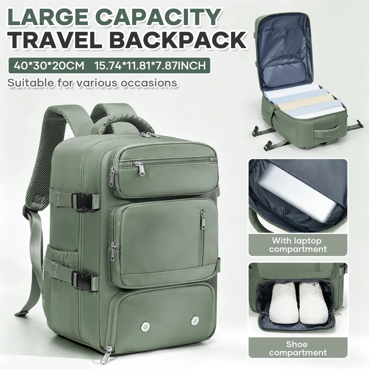 sac de cabine ryanair 40x30x20, sac à dos de voyage pour femmes et hommes, sac pour ordinateur portable, sac à dos pour bagages à main, sac de cabine pour avion, sac d'étudiant