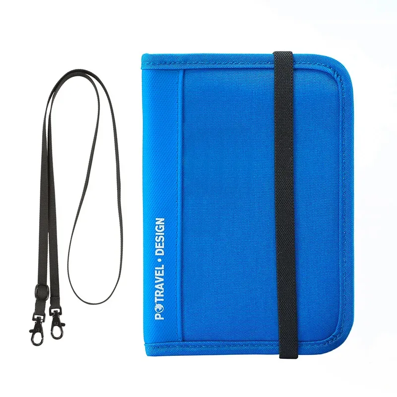 portefeuille de voyage rfid, porte-passeport, organisateur de cartes de crédit, pochette à fermeture éclair, organisateur de documents, accessoires de voyage antivol