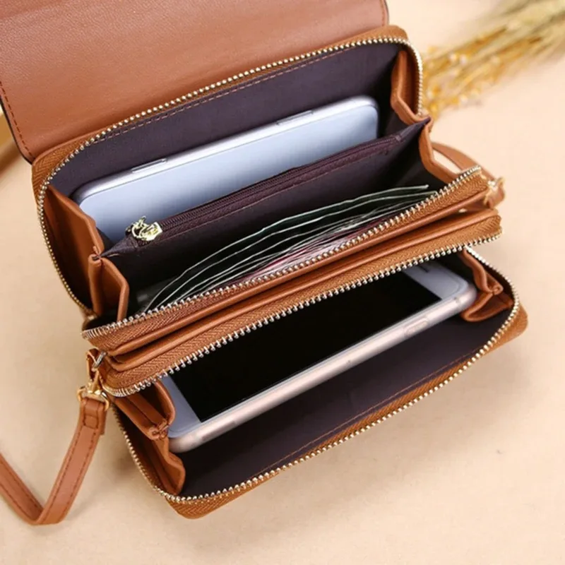 portefeuille coréen pour femmes, sac à main multi-cartes, grande capacité, sac à bandoulière décontracté, paquet de téléphone portable, nouveau style à la mode