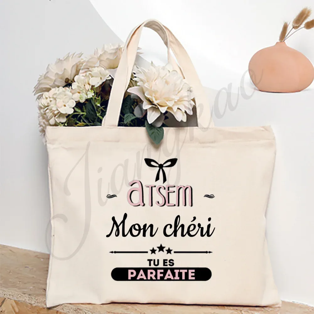 merci enseignant français impression femmes sac à bandoulière toile sacs à provisions femmes sacs à main sac fourre-tout réutilisable meilleurs cadeaux pour maitresse