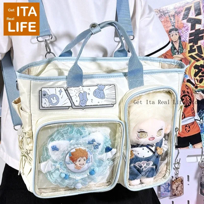 sac à dos ita double couche italife, motif anime, pour femmes, style japonais, décontracté, cosplay, itabag transparent, kawaii lolita h261