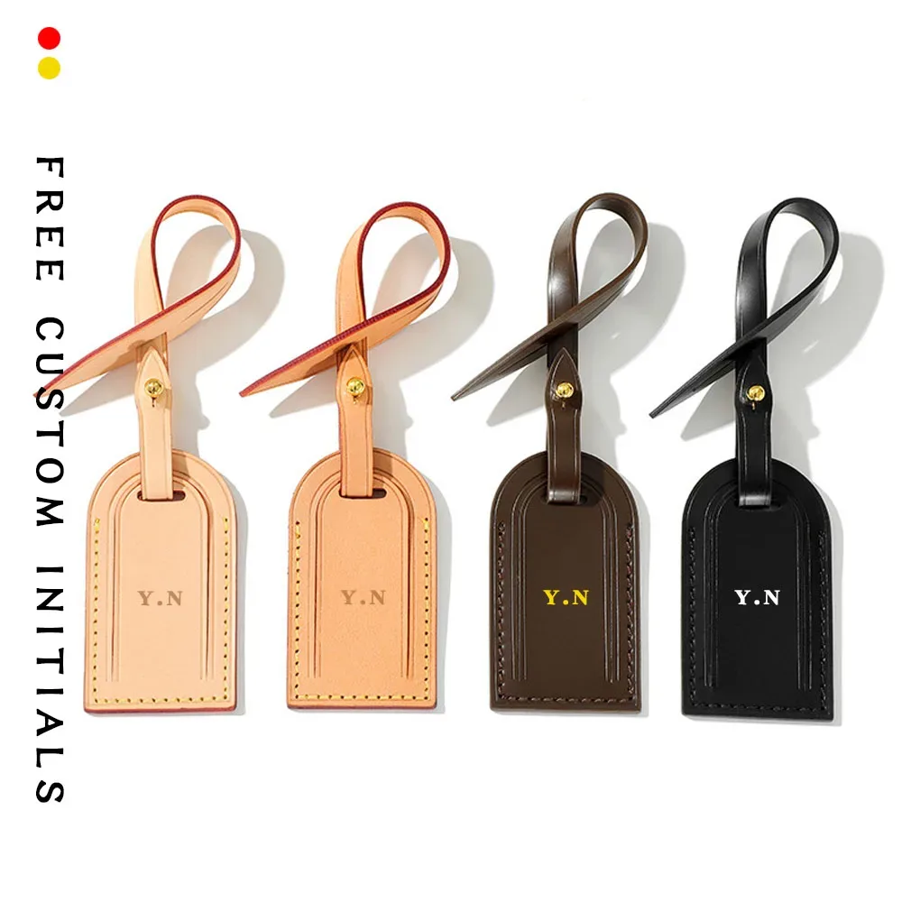 support personnalisé avec marquage à chaud doré, adapté aux sacs à main presbyop, sacs montaigne, étiquettes de bagage pour cartes d'embarquement, en cuir véritable