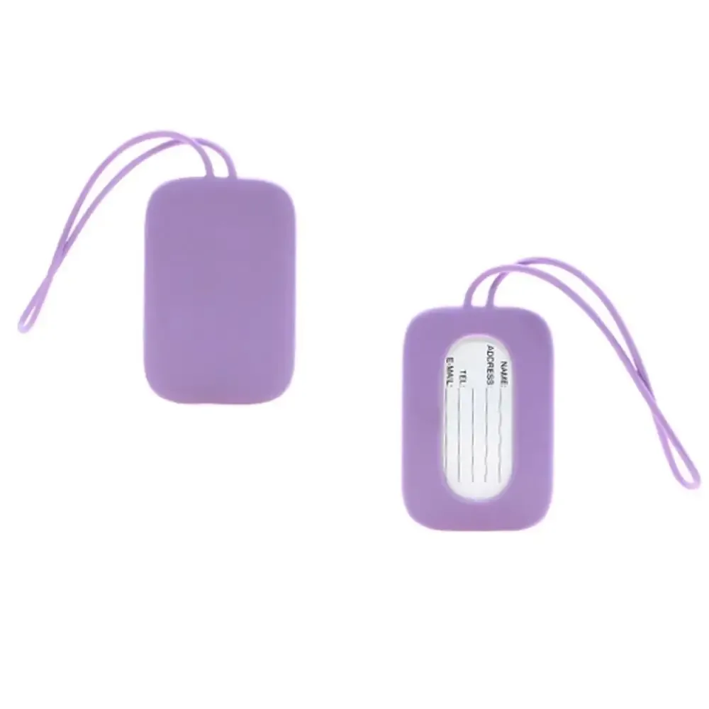 étiquette de bagage universelle en silicone, anti-perte, avec lanière, étiquette de carte d'embarquement, nom souple, adresse de téléphone, voyage