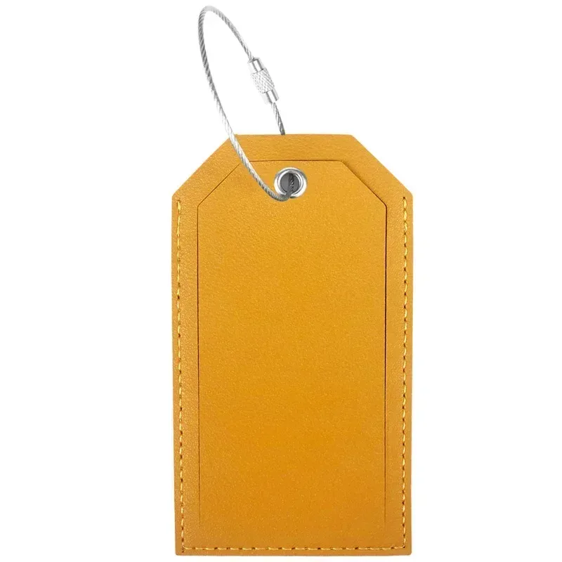 étiquettes de bagage en cuir pu pour hommes et femmes, document solide, valise, accessoires de voyage, nom, adresse d'identification, mode, 1 pièce