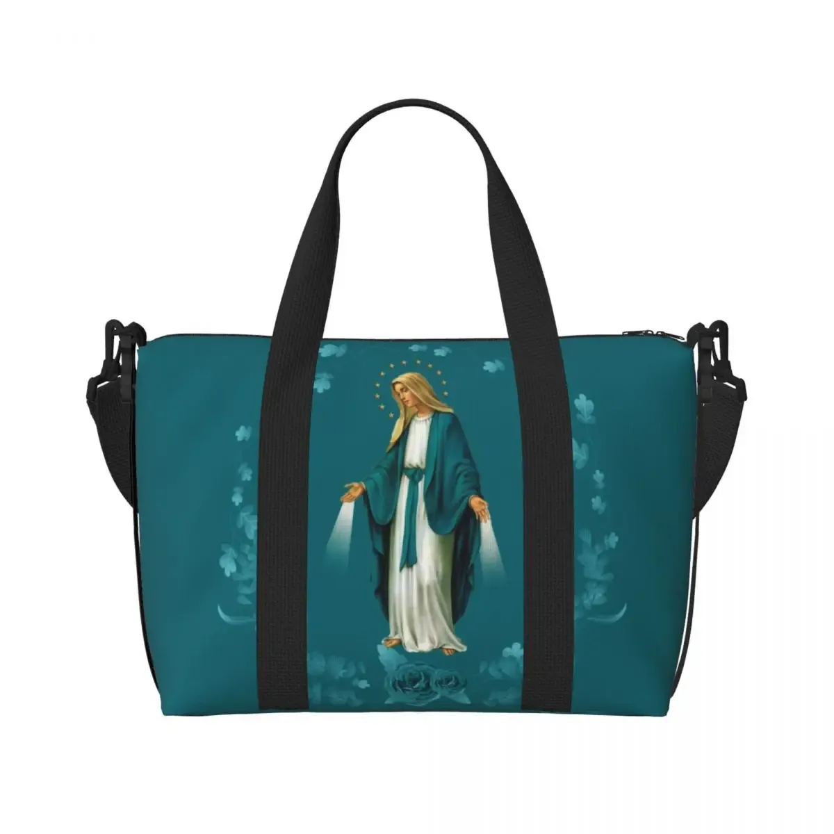 sac fourre-tout personnalisé vierge marie d'élissa upe pour femme, grande capacité, saint catholique du mexique, sacs de voyage pour salle de sport de plage