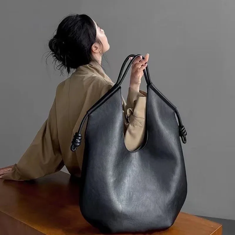 sac fourre-tout sous les bras minimaliste, haut de gamme, style paresseux, sac à main polyvalent de grande capacité pour les déplacements domicile-travail
