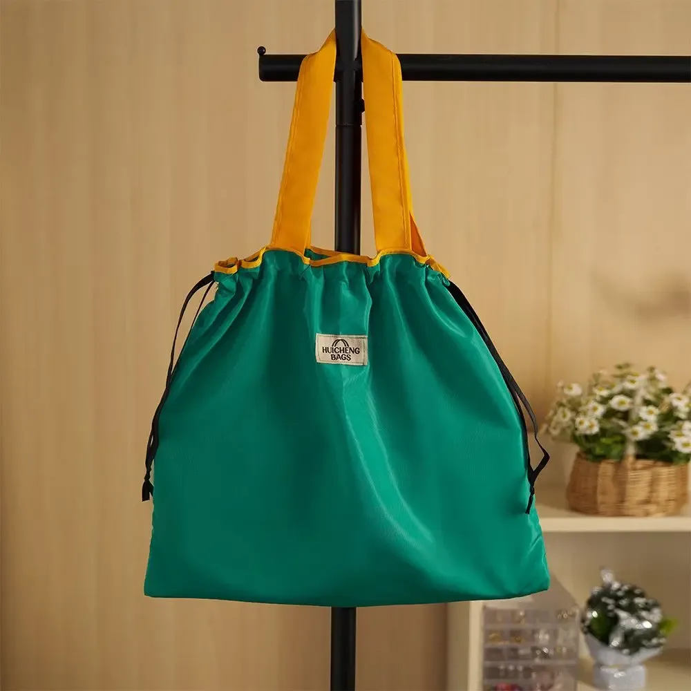 sac de courses à cordon de serrage, sac de rangement réutilisable pour supermarché, sac à bandoulière écologique pour voyage, sac fourre-tout de poche