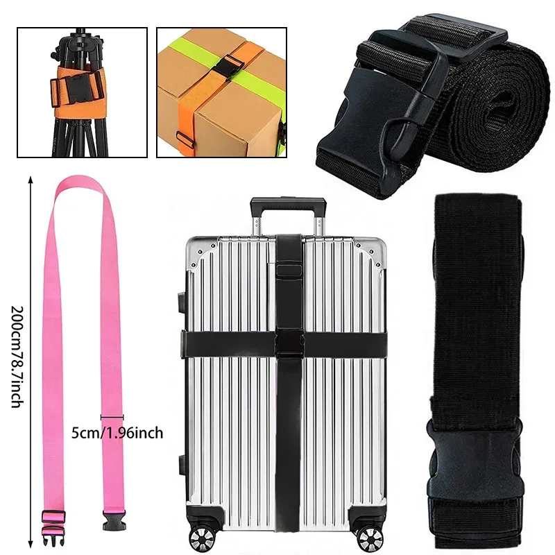 nouveau sangles de bagage droites pour valise, ceinture de bagage avec boucle de déverrouillage réglable, accessoire de voyage facilement identifiable