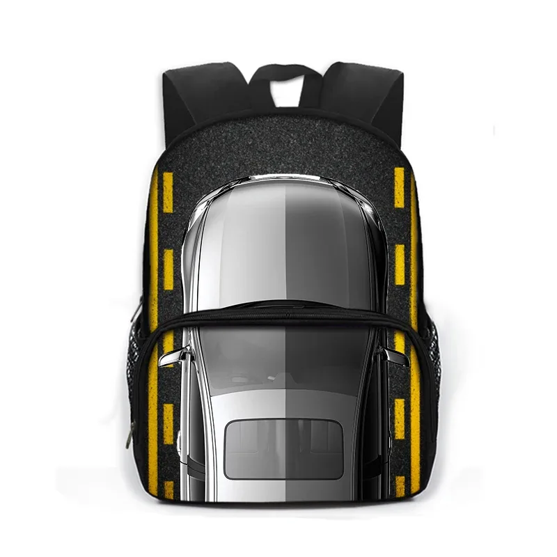 sac à dos imprimé dessin animé de police, voiture, bus, pelle, camion, sac de jour pour enfants, sac de livre pour écoliers de maternelle