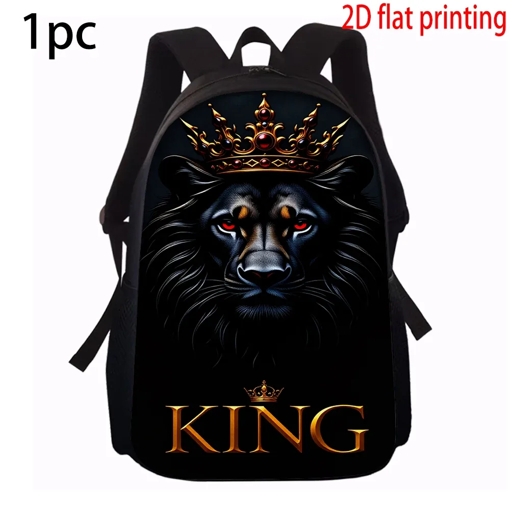 ensemble de sacs à dos motif roi lion (1/2/3/4/5 pièces) - sac à dos décontracté grande capacité avec pochette et sac fourre-tout assortis pour usage quotidien