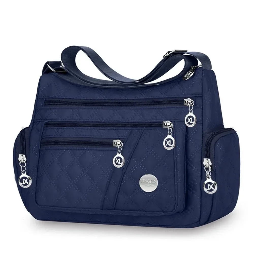 sac à bandoulière matelassé en nylon pomelo best pour femme, multi-poches avec sangle réglable pour les déplacements quotidiens