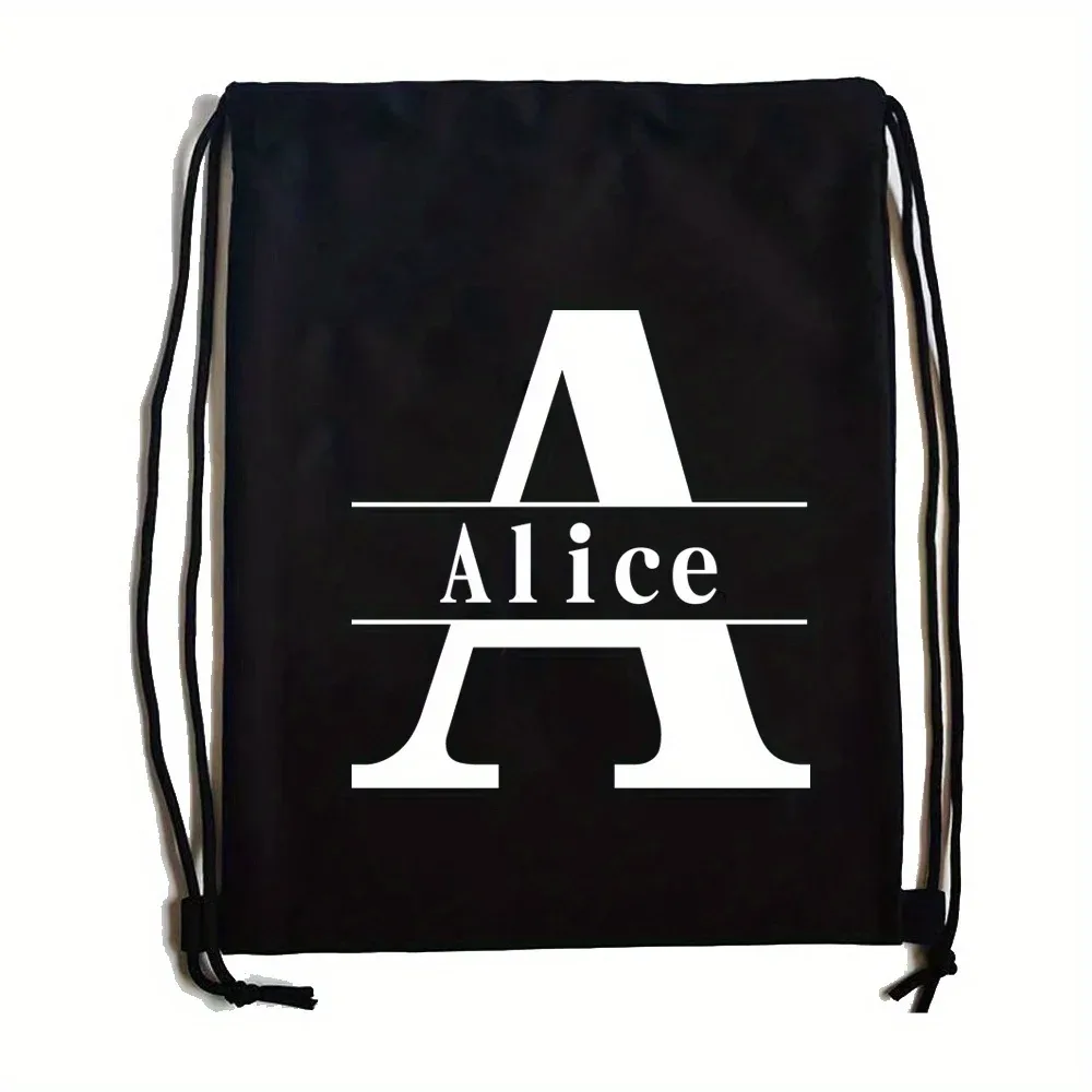 sac à dos à cordon personnalisé avec nom, sac de sport à double épaule, sac personnalisé avec initiales, sac portable pour randonnée et camping en plein air