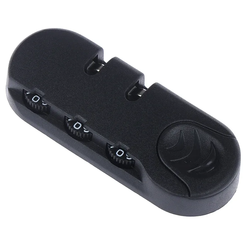 Cadenas Chiffres ABS Black Verrouiller Voyages Sécurité Antivol Molettes Numériques Minimaliste Ovale Poignée Circulaire Plastique Mat