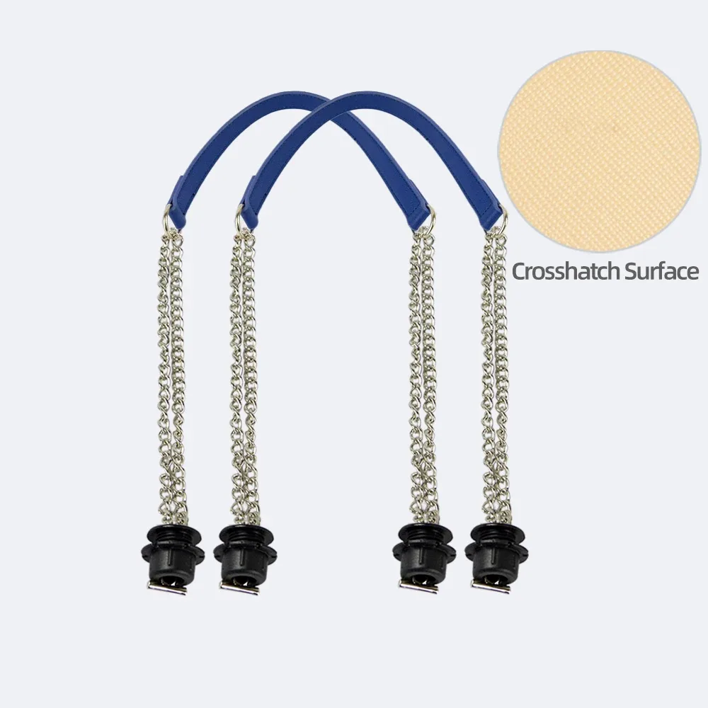 1 paire d'accessoires obag longues poignées en cuir sangles argent longue double chaîne sous les bras pour o sac fourre-tout femmes sacs à main à bandoulière