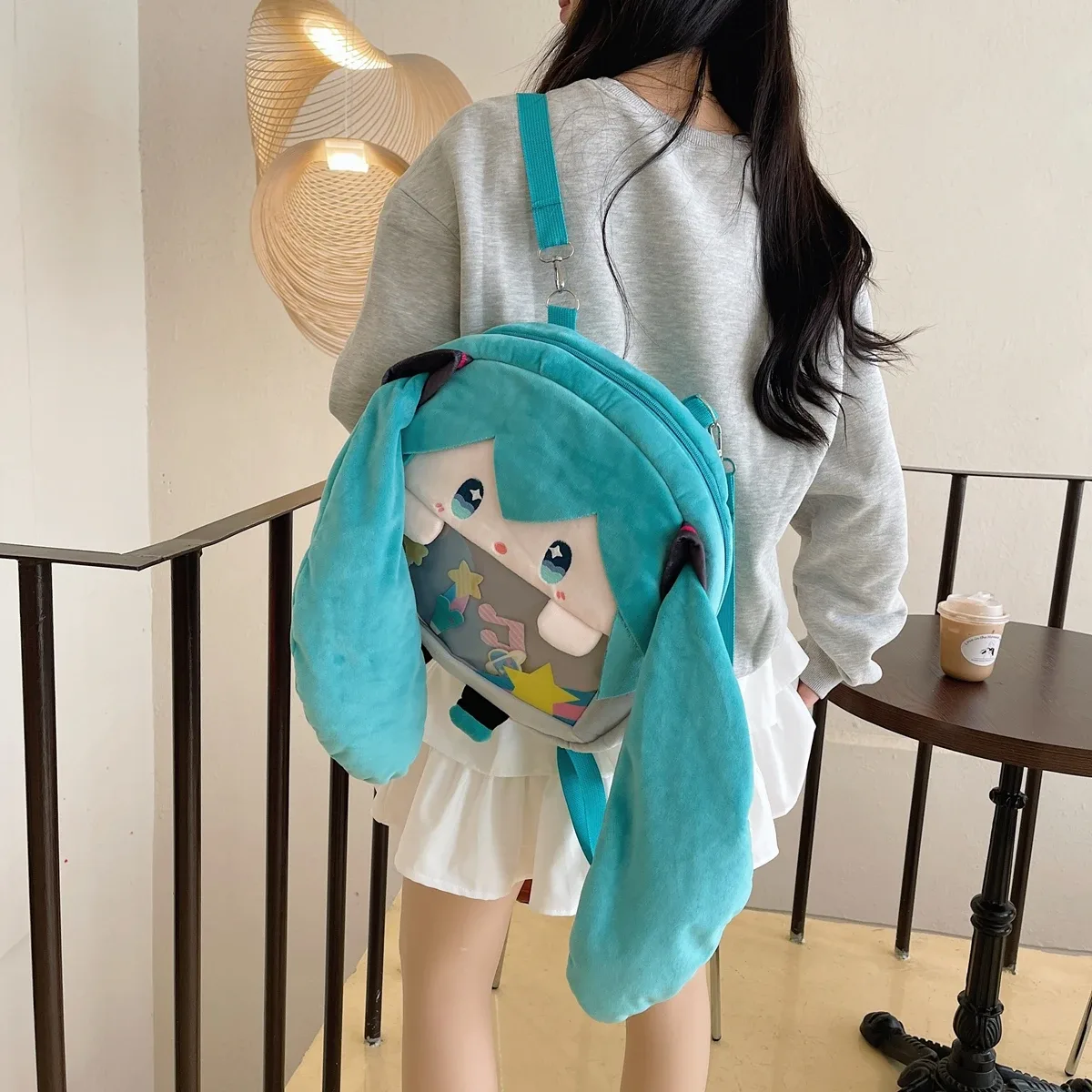sac à dos en peluche doux hatsune miku, sac à personnage d'anime kawaii, itabag, adorable sac à bandoulière de dessin animé pour les fans, usage quotidien