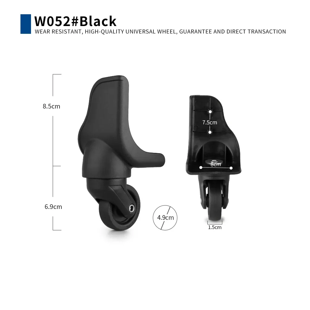 rouleau universel bagage nylon noir froissé structure robuste vis métalliques roulement précision mobilité fluide remplacement accessoire voyage