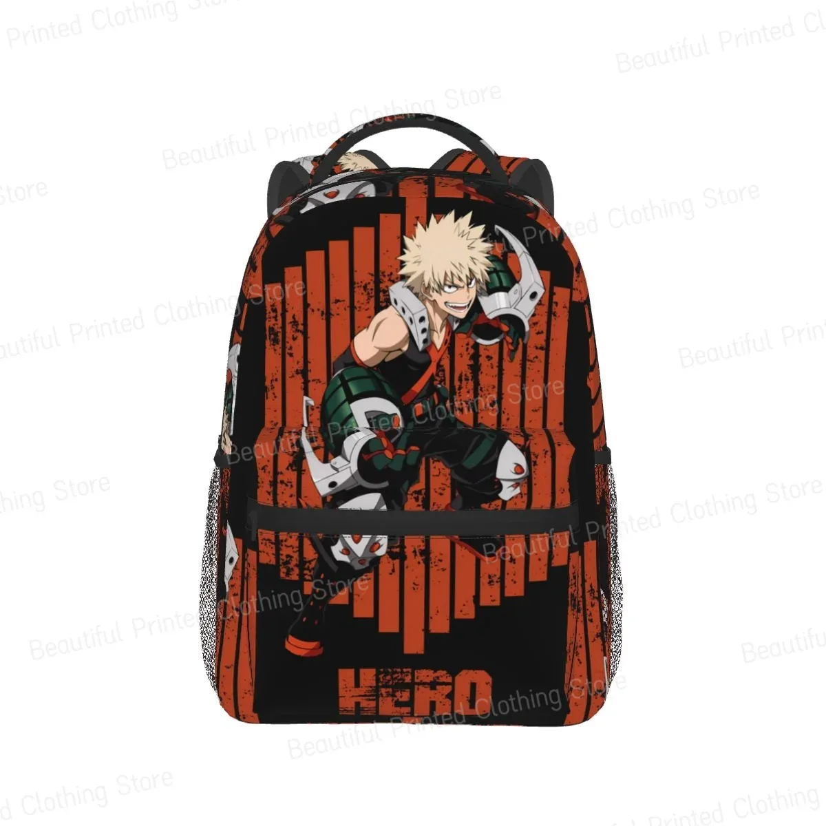 sac dos polyester dessin animé orange noir compartiments documents usage voyage école loisirs adolescents
