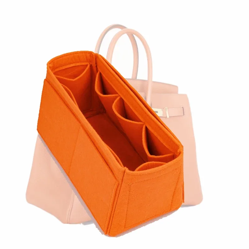trousse feutre orange compartiments multi boîte voyage femmes organise maquillage sac main adaptation marque