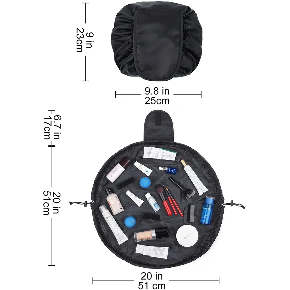 sac de rangement portable étanche pour cosmétiques, sac paresseux de proximité wstring, poudres de maquillage magiques, grande capacité, trousse de beauté de toilette de voyage
