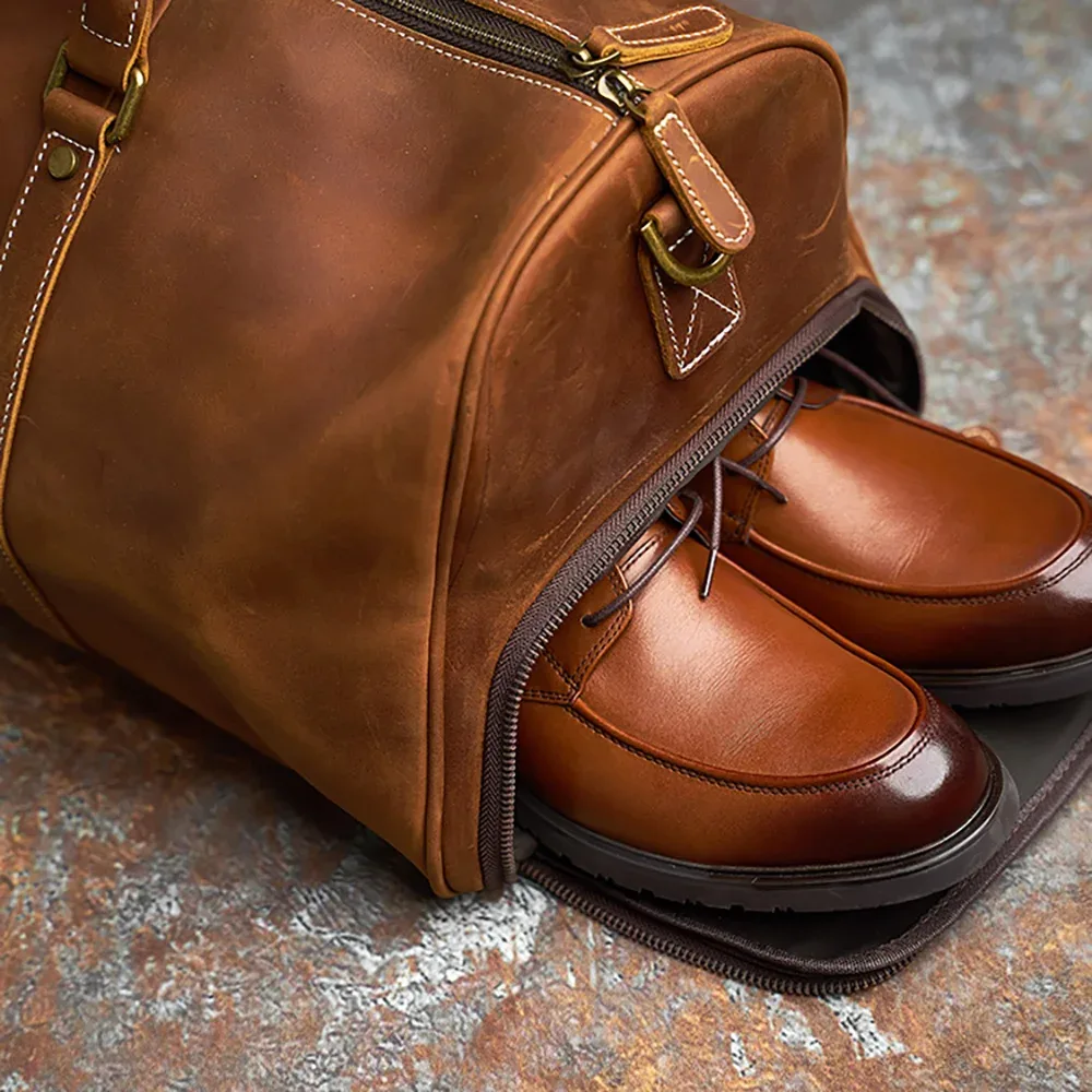 nasva sac de voyage en cuir pour hommes sac de sport en cuir vintage pour hommes sac à main sac à bagages sacs à bandoulière sacs de messager sac de week-end
