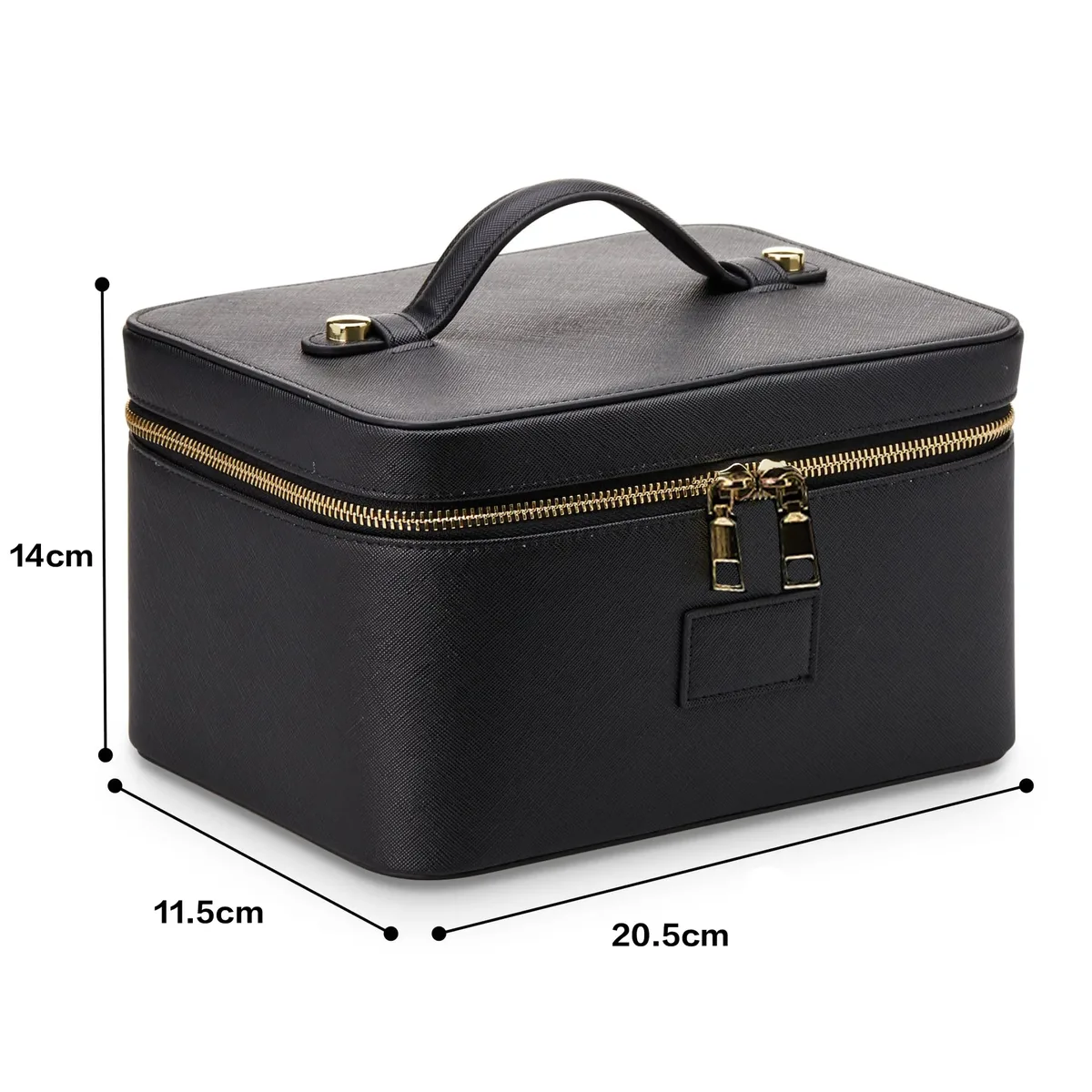 trousse de maquillage à main en pu avec compartiment, sac de maquillage portable en cuir de grande capacité, pochette cosmétique en cuir imperméable