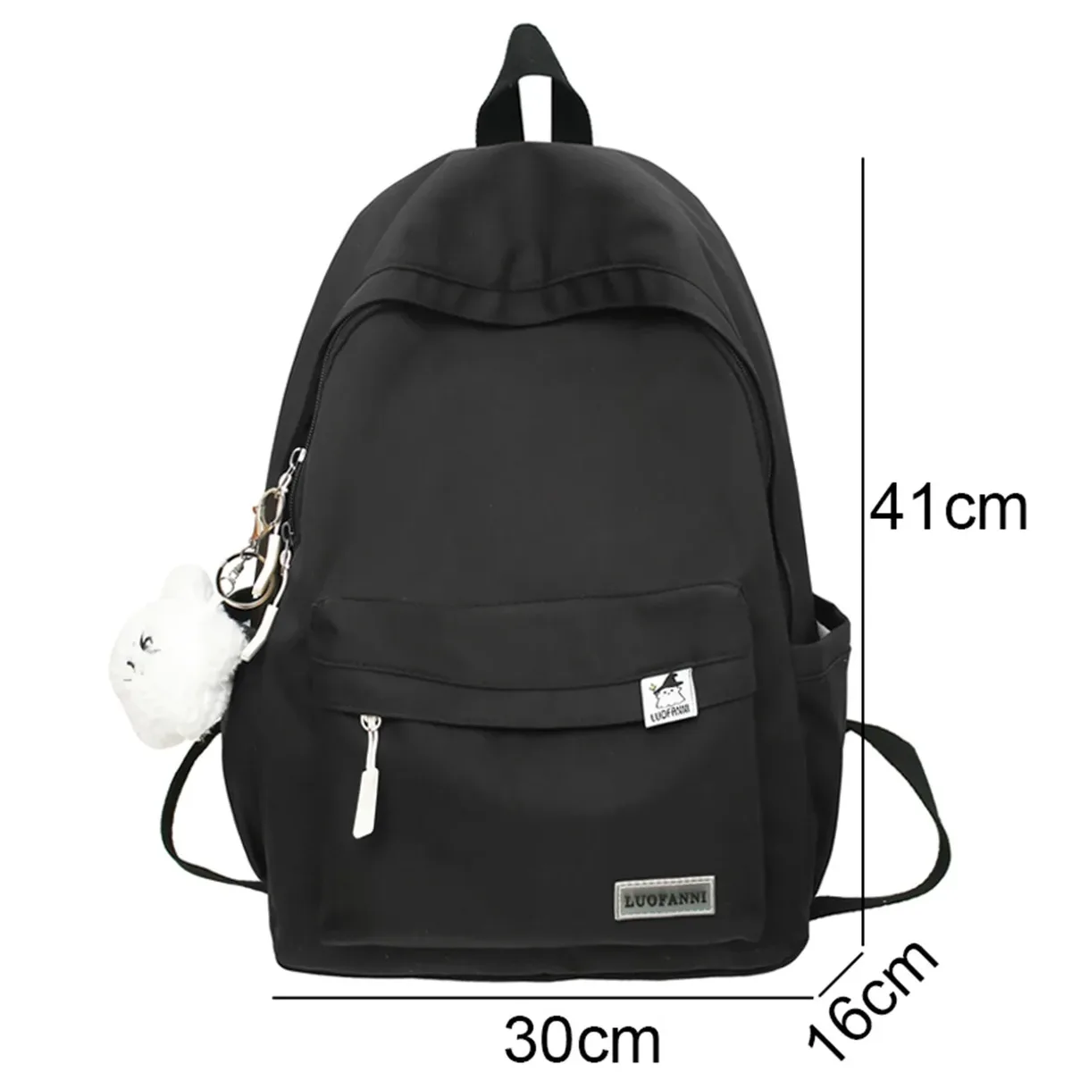 sac dos nylon imperméable vert pastel rouge beige noir poche avant zippée pomponneuse blanche bandoulière arquée usage voyage