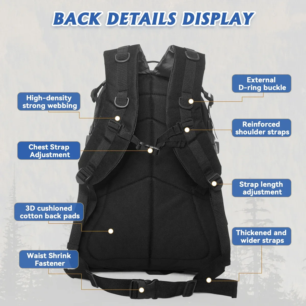 40l sacs à dos tactiques militaires molle armée assaut pack sacs à dos imperméables avec patch 3 jours bug out sac randonnée trekking sac à dos