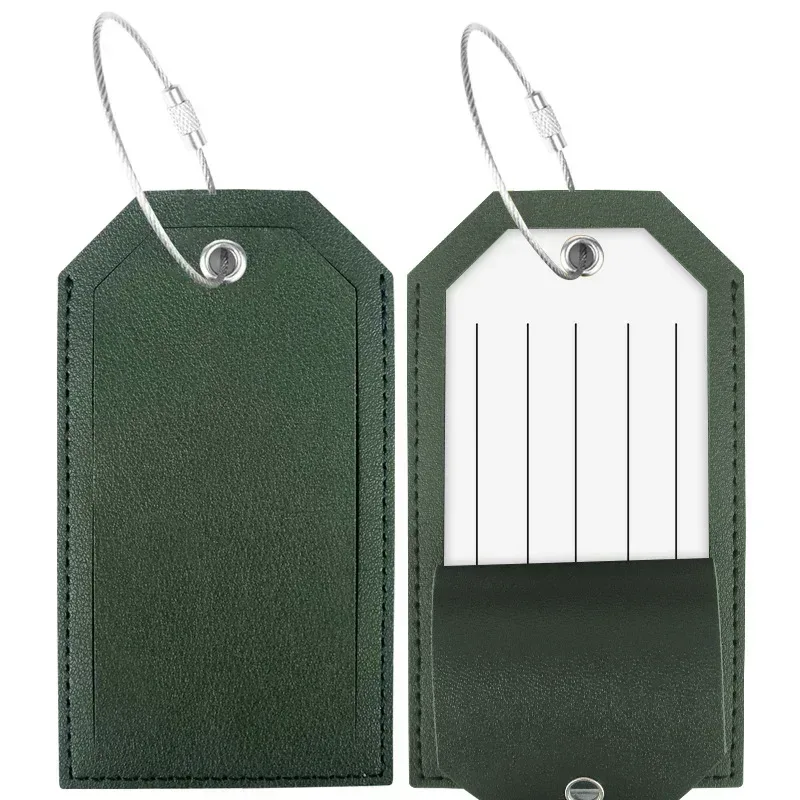 femmes hommes étiquettes de bagages pour valises accessoires de voyage mode couleur unie en cuir pu valise sac étiquette étiquette nom id adresse