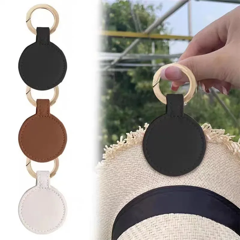 pince à chapeau en cuir pu pour femme, artefact magnétique portable, crochet de sac à dos, rangement d'accessoires pendentif, nom personnalisé, mode