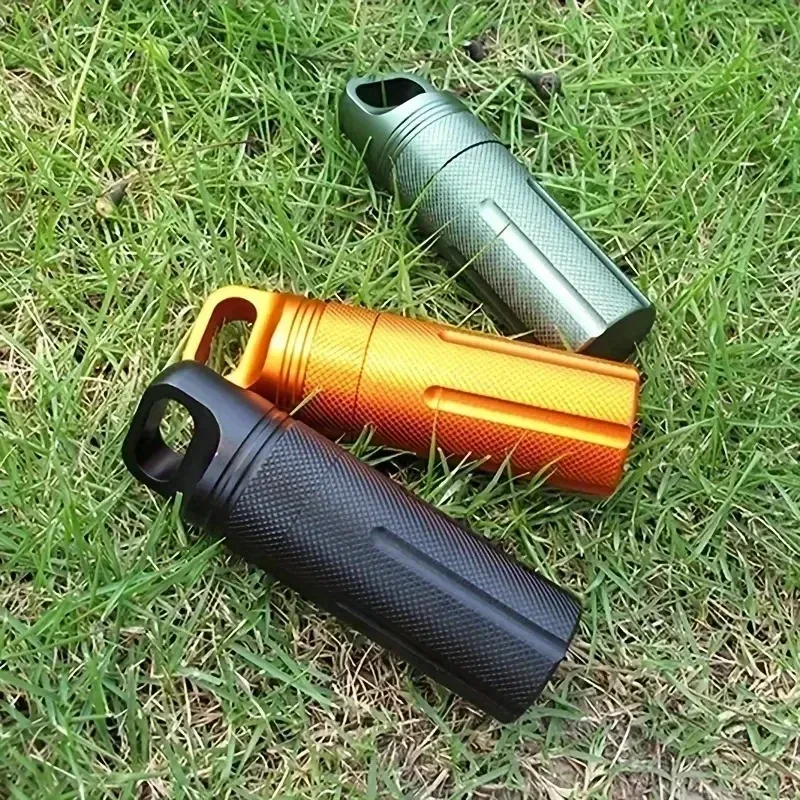 organisateur transport métal noir vert foncé orange compact portable pilules médicaments conteneur rangement extérieur sacoche