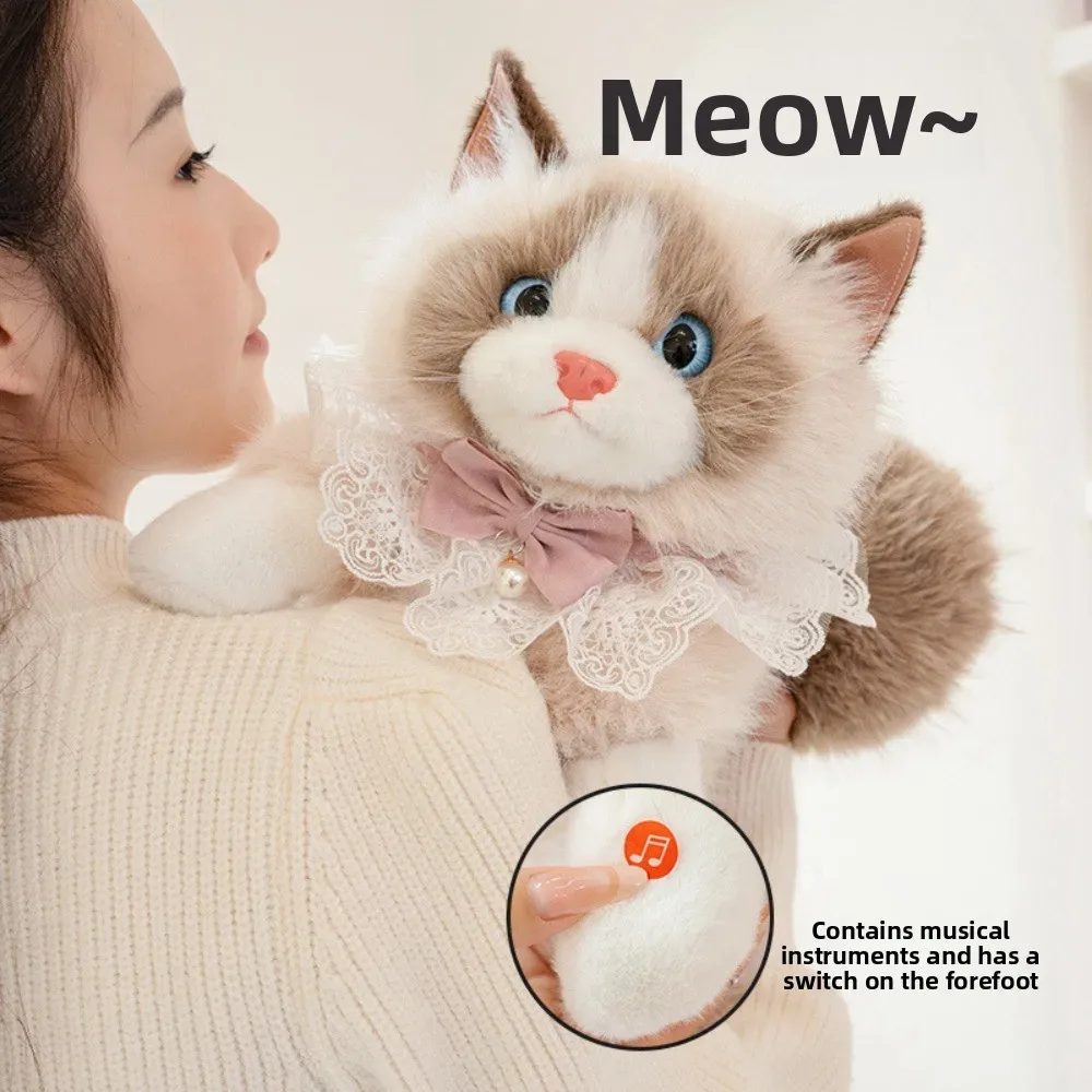 Sac à dos Super réaliste pour chat, simulation de marionnette, animaux en peluche mignons, sacs d'école pour chat, sac de rangement de voyage pour animaux de dessin animé