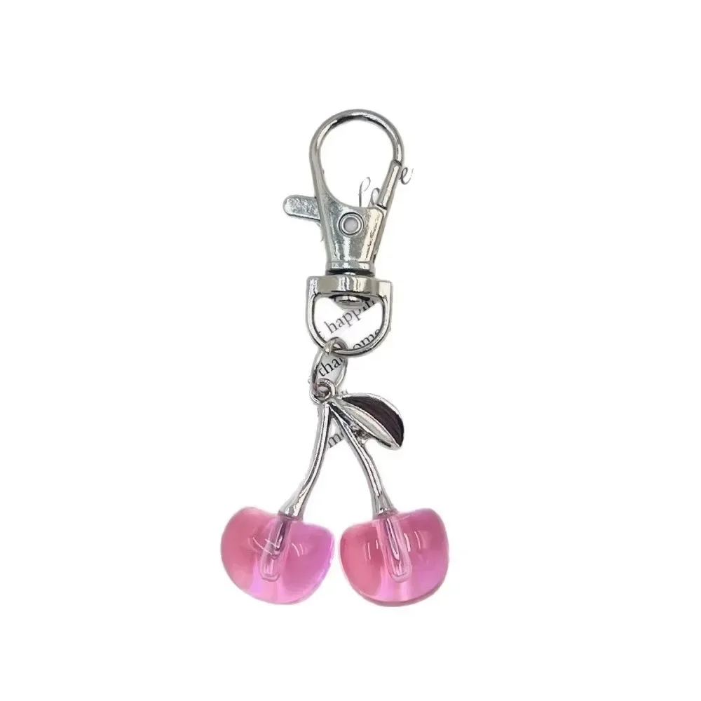 nouveau porte-clés cerise en résine, simulation de fruit, créatif, accessoire de bijouterie diy, décoration suspendue pour sac à dos