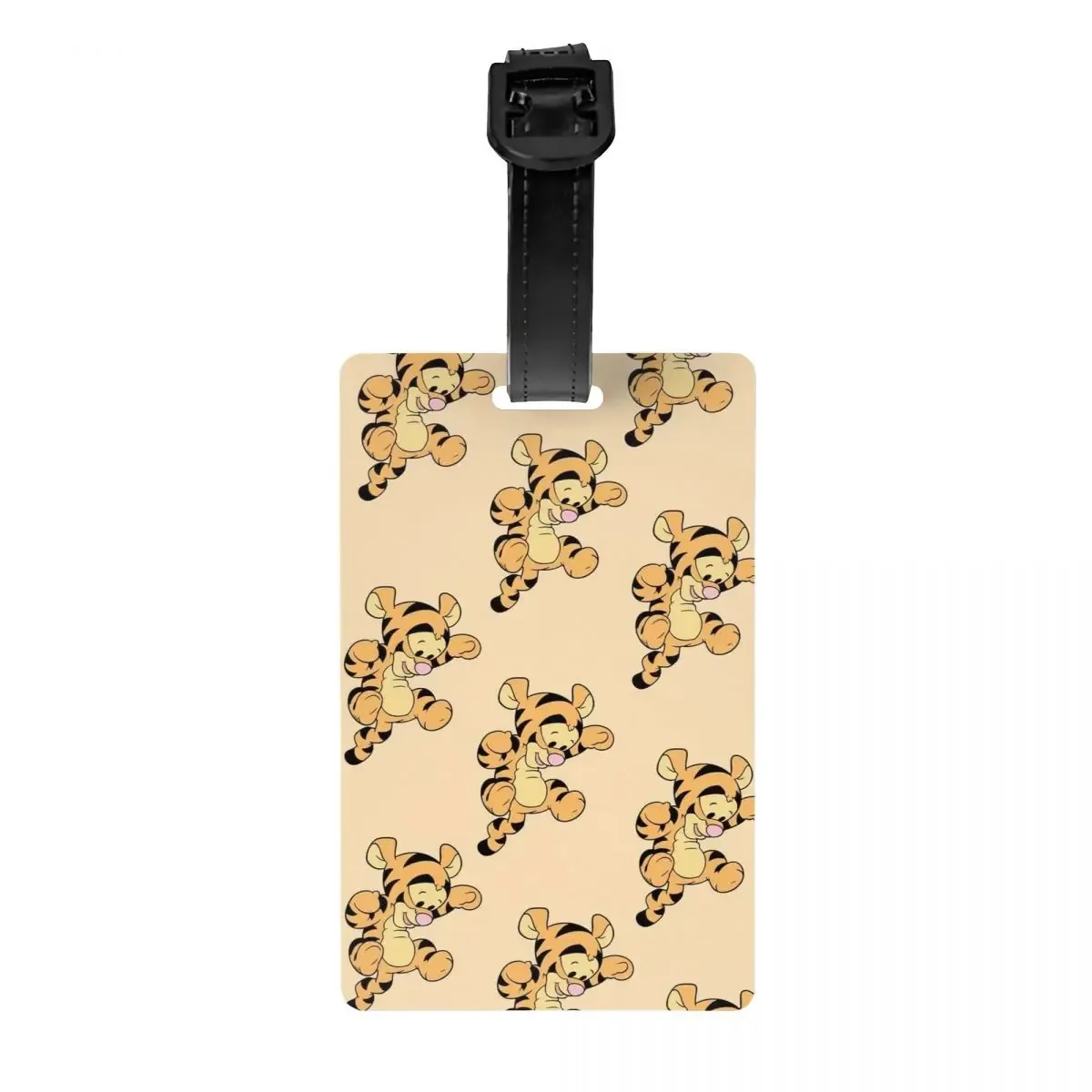 étiquette de bagage personnalisée avec dessin animé tigger et winnie l'ourson, protection de la vie privée, étiquettes de bagages, étiquettes de sac de voyage, étiquettes de valise
