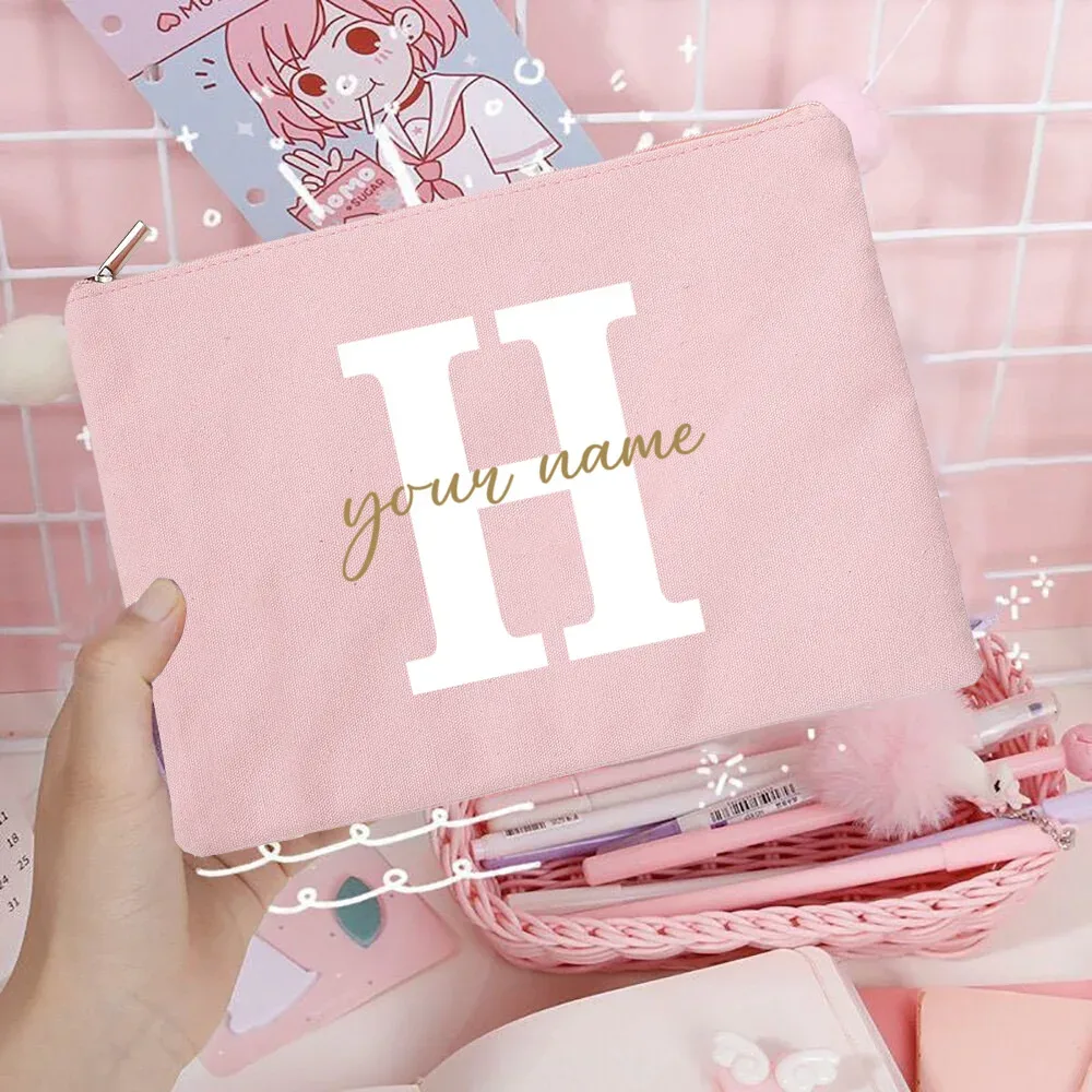 sacs à cosmétiques de demoiselle d'honneur avec nom personnalisé, trousse de maquillage pour filles, pochette de toilette de voyage, cadeaux d'anniversaire de mariage pour elle
