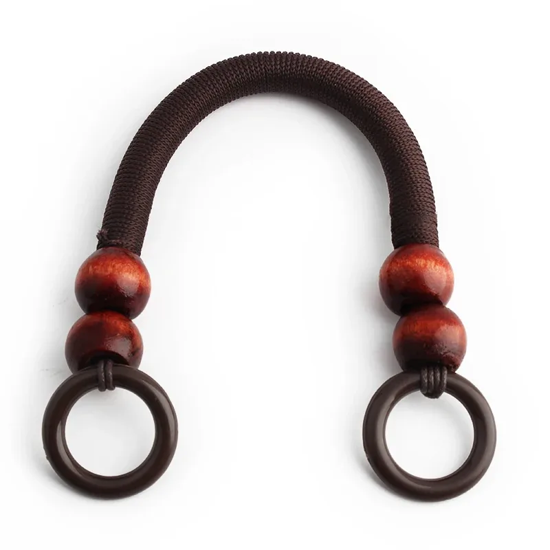 sangle de portefeuille en ulde nylon avec perles en bois, poignée de remplacement, quatre perles en bois, sac à bandoulière en forme de u, poignée de boîte-cadeau, 4 pièces