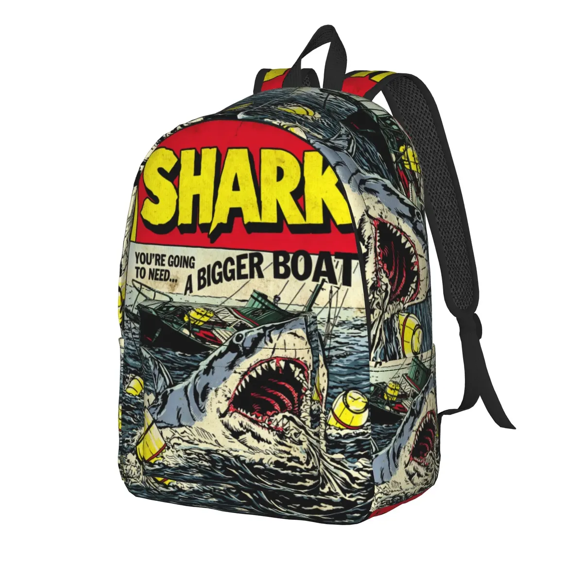 sac à dos classique avec affiche de film jaw-shark, sac à dos de sport, d'école, de travail, avec affiche de requin, sac à dos pour hommes et femmes, sacs en toile pour ordinateur portable