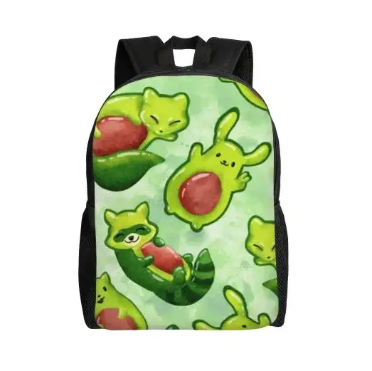 sac à dos de dessin animé drôle avec lunettes de soleil noires, sacs d'école, sac de voyage, ordinateur portable, cartable léger, cool, avocat