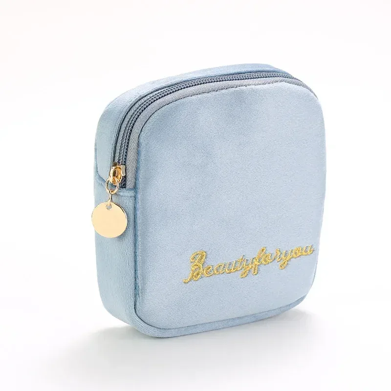 mode femmes sac cosmétique voyage serviette hygiénique maquillage articles de toilette lavage organisateur sac de rangement velours nécessaire maquillage pochette