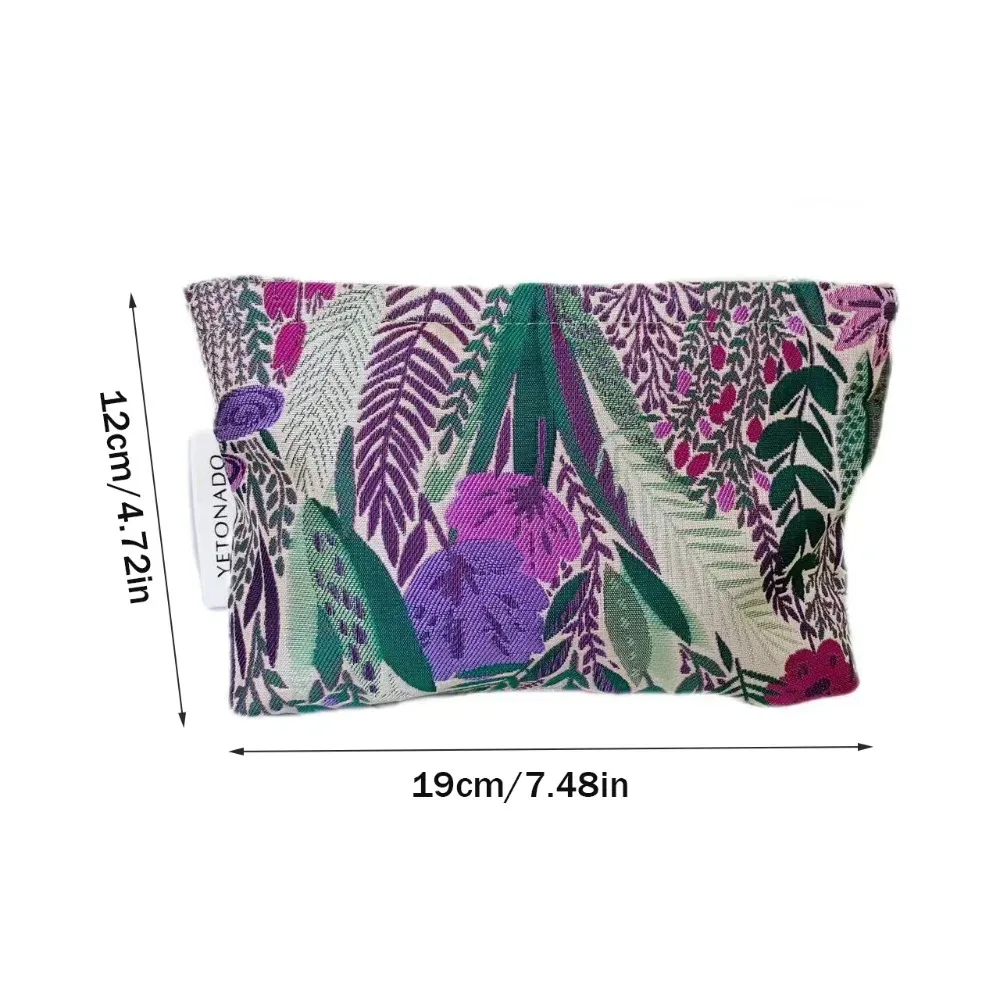 pochette en toile de polyester à motif floral, fermeture éclair, pochette de rangement cosmétique portable grande capacité
