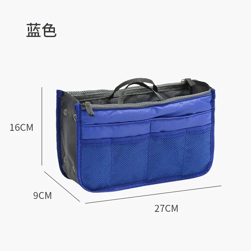 trousse de maquillage et de toilette de voyage de grande capacité, organisateur de cosmétiques à double fermeture éclair, pochette de rangement portable en sac