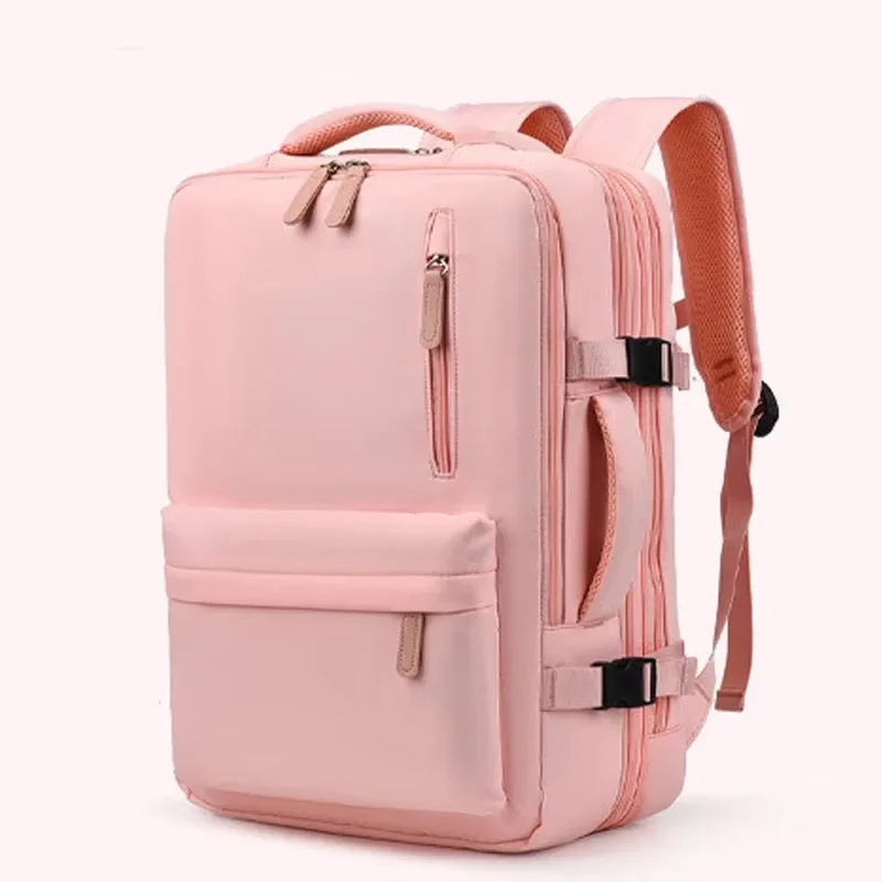 sac dos nylon beige clair poignées souple compartiments organisation voyage femmes usage courte séjour escapade