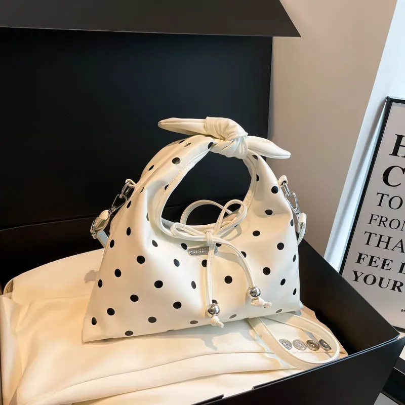 petit sac à main tendance en cuir, sac à bandoulière à pois, sac polyvalent pour femmes, accessoires féminins