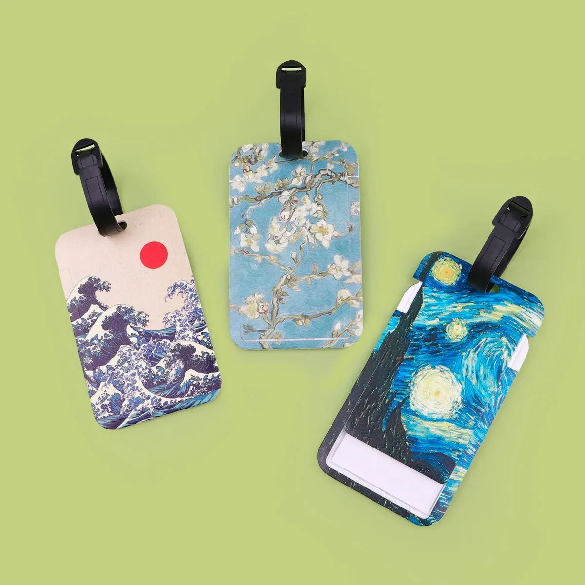 peinture à l'huile en plastique étiquette de bagage valise artistique sac à dos anti-perte liste porte-carte d'identité mode bagages accessoires cadeaux