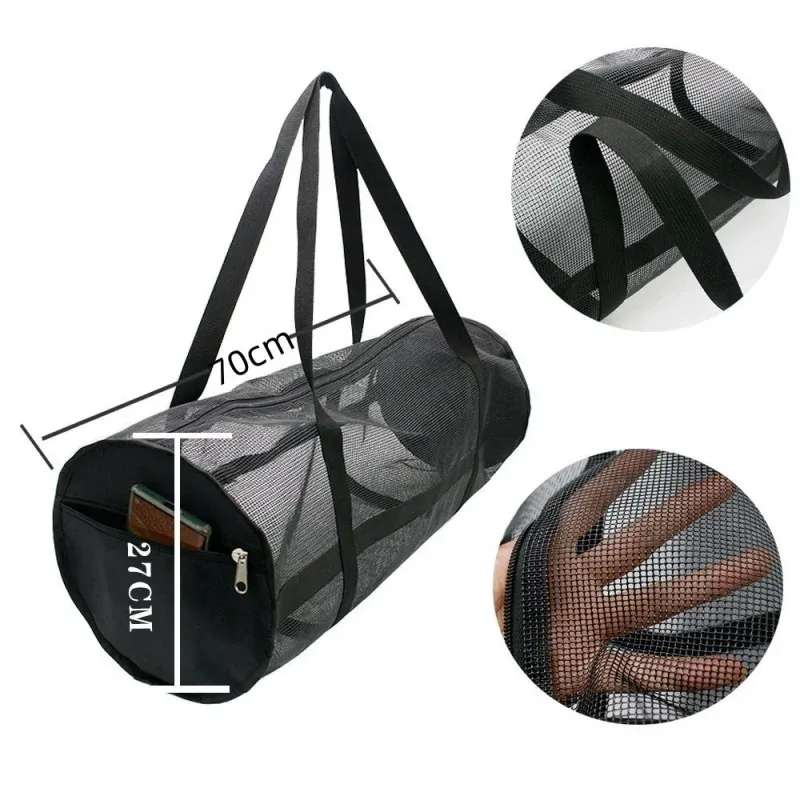 sac de transport en maille de grande capacité, sacs de rangement à fermeture éclair pour basket-ball, football, voyage, sport, gymnastique, yoga, équipement de pêche, sacs portables