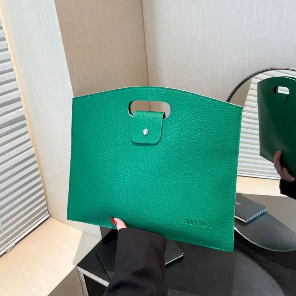 sac fourre-tout décontracté en pu pour documents de bureau, couleur unie, sac pour ordinateur portable, sac de fichiers, sac à main de grande capacité, porte-documents d'extérieur