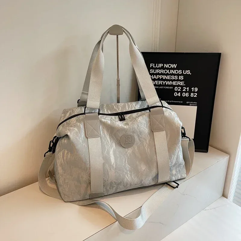 sac de voyage à fermeture éclair en pu de couleur unie, grande capacité, sac à bandoulière polyvalent et décontracté, doux, tendance, offre spéciale, 2026